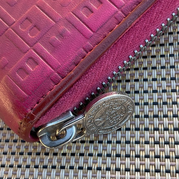 Bally Red Embossed Zip Wallet - Picture 4 of 15